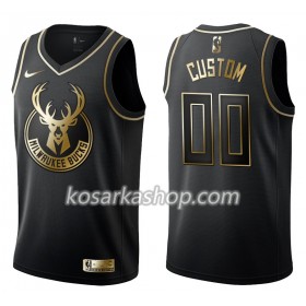 Dres Milwaukee Bucks Prilagođeni Nike Crna Golden Edition Swingman